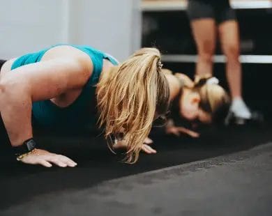 Women doing push ups